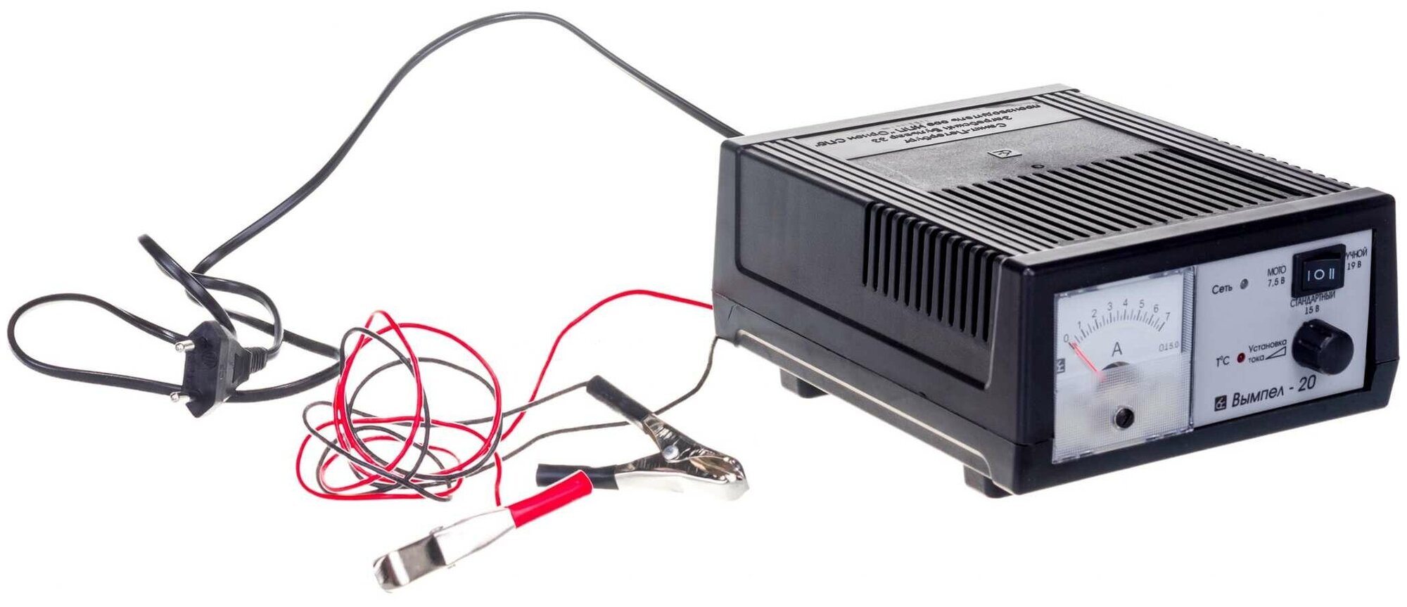 Зарядное устройство Вымпел-20 (автомат 0,4-7А, 7,5/15/19В, заряд кис-х АКБ 6 и 12 В, заряд щел.12В)