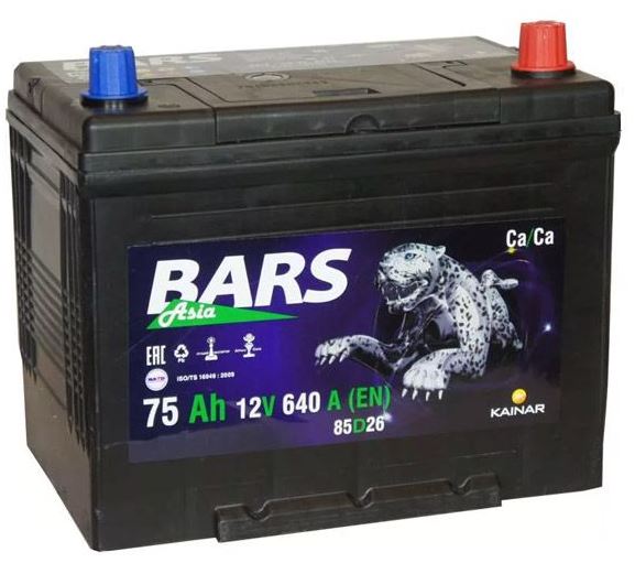 Аккумулятор BARS Asia 75 Ач (85D26L) обр.п.