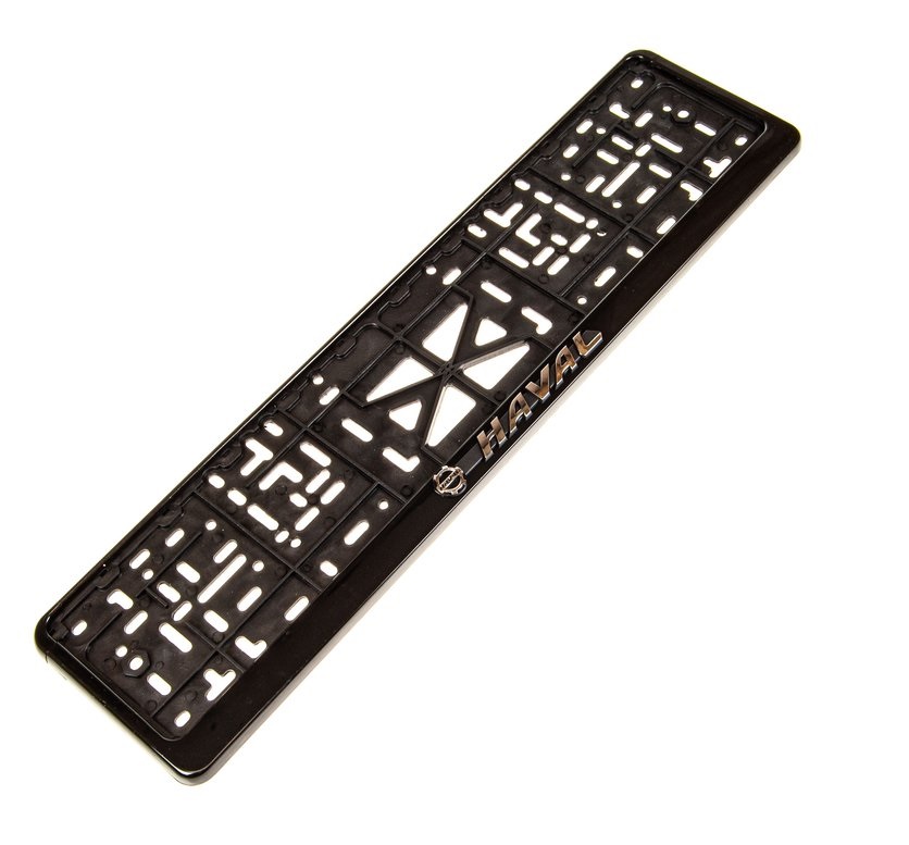 Рамка для номера пластм с защелкой черная СТД HAVAL (рельеф серебро) 1шт